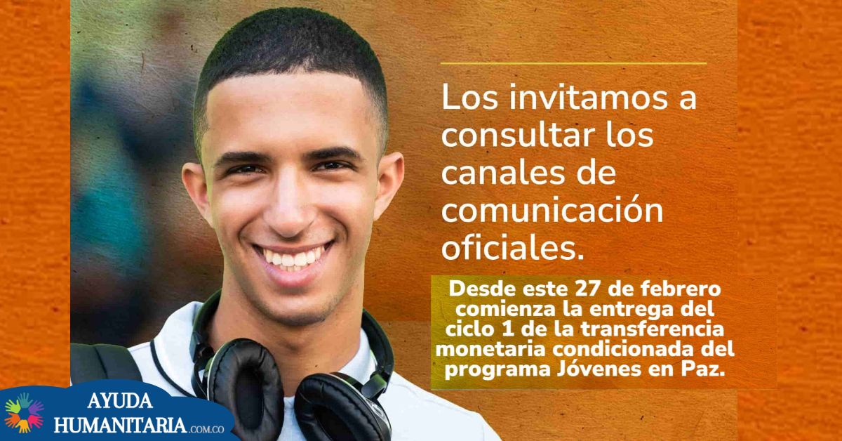 Jóvenes en Colombia recibiendo subsidio Jóvenes en Paz